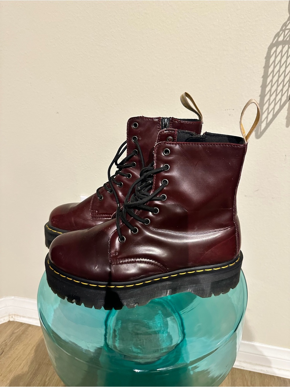 Dr. Martens Vegan Boots – Burgundy – US Women’s Size 10 / EU 42